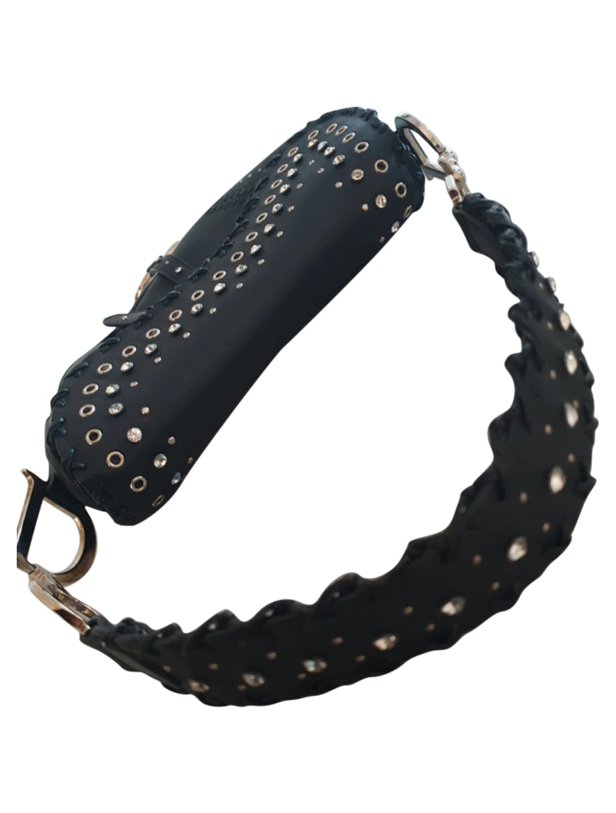 Christian Dior Crystal Studded Saddle Bag