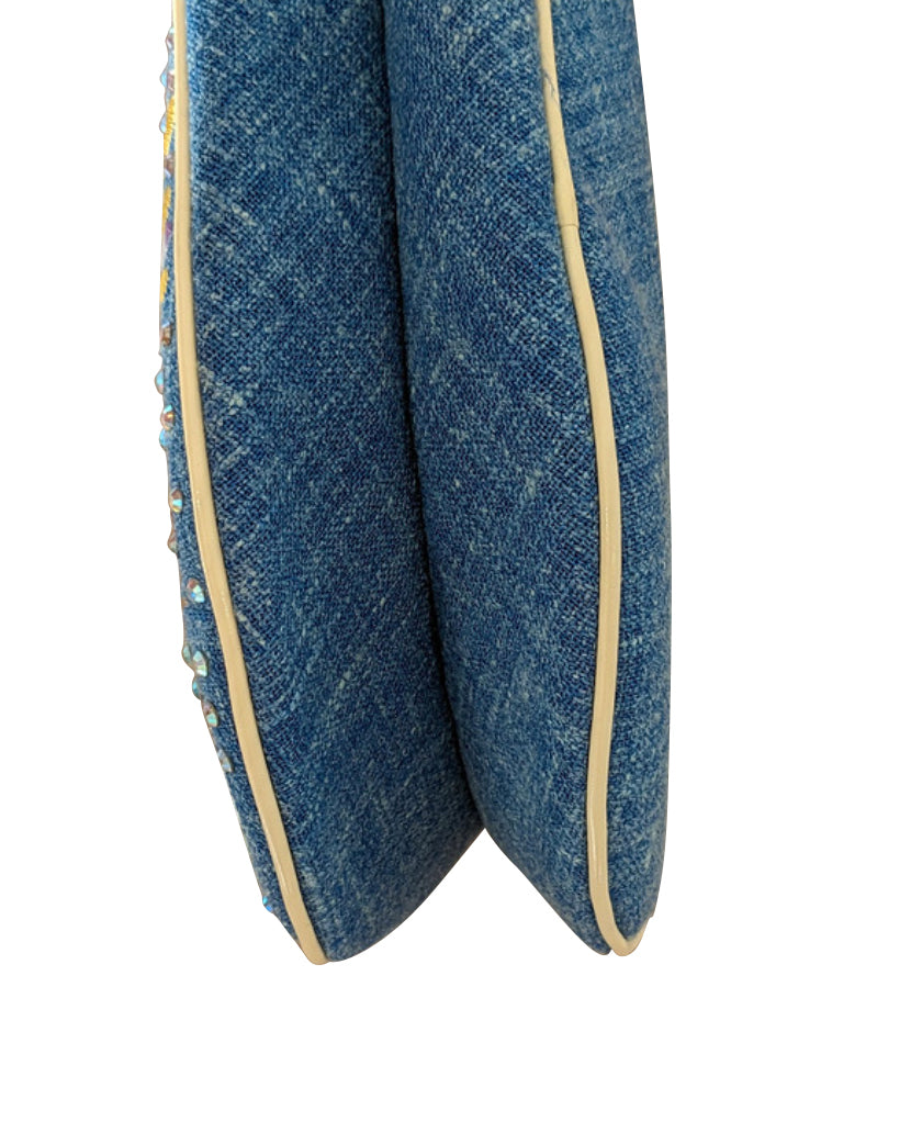 Christian Dior Butterfly Denim Saddle Bag