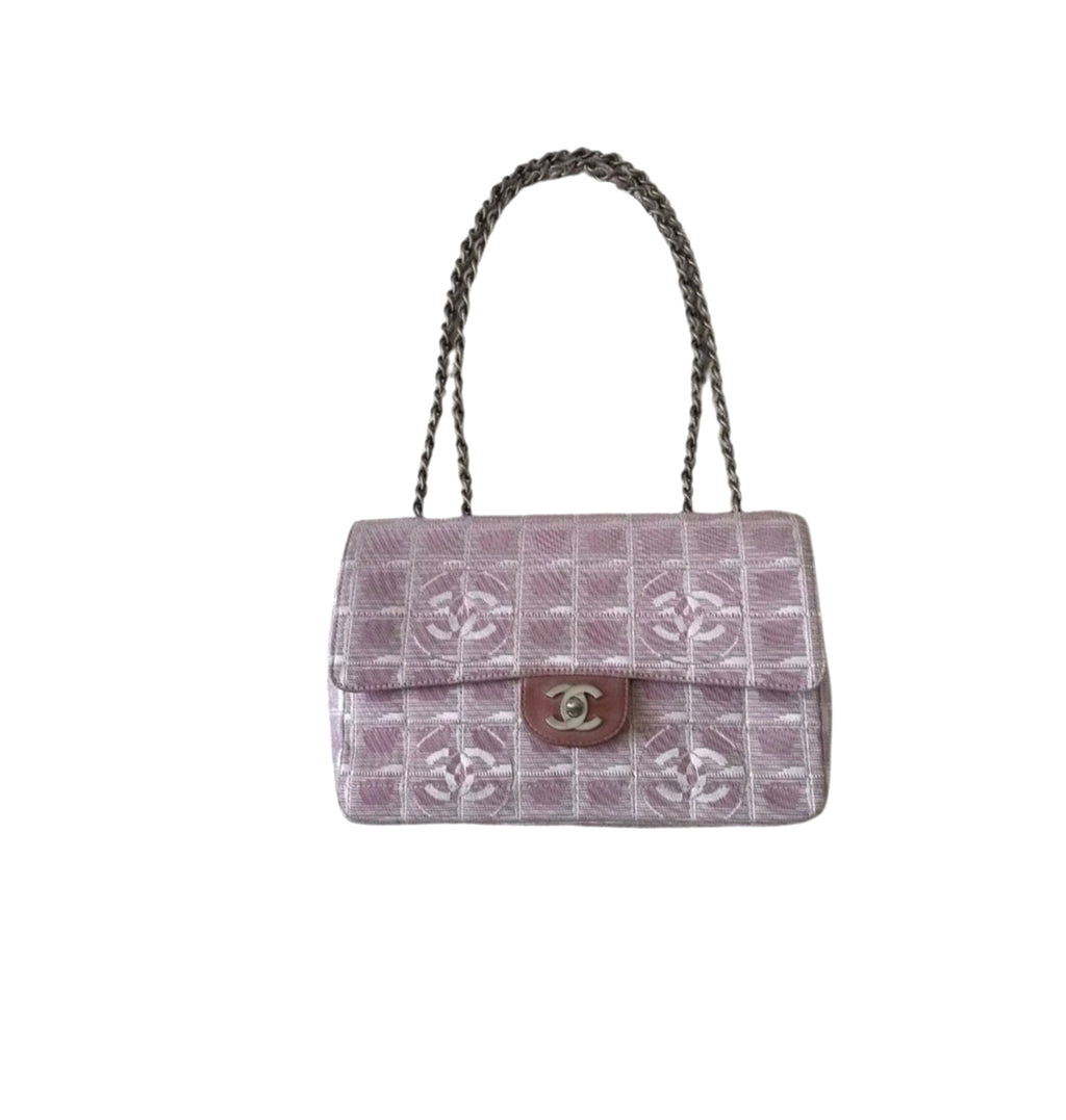 Chanel Pink Nylon Medium Flapbag