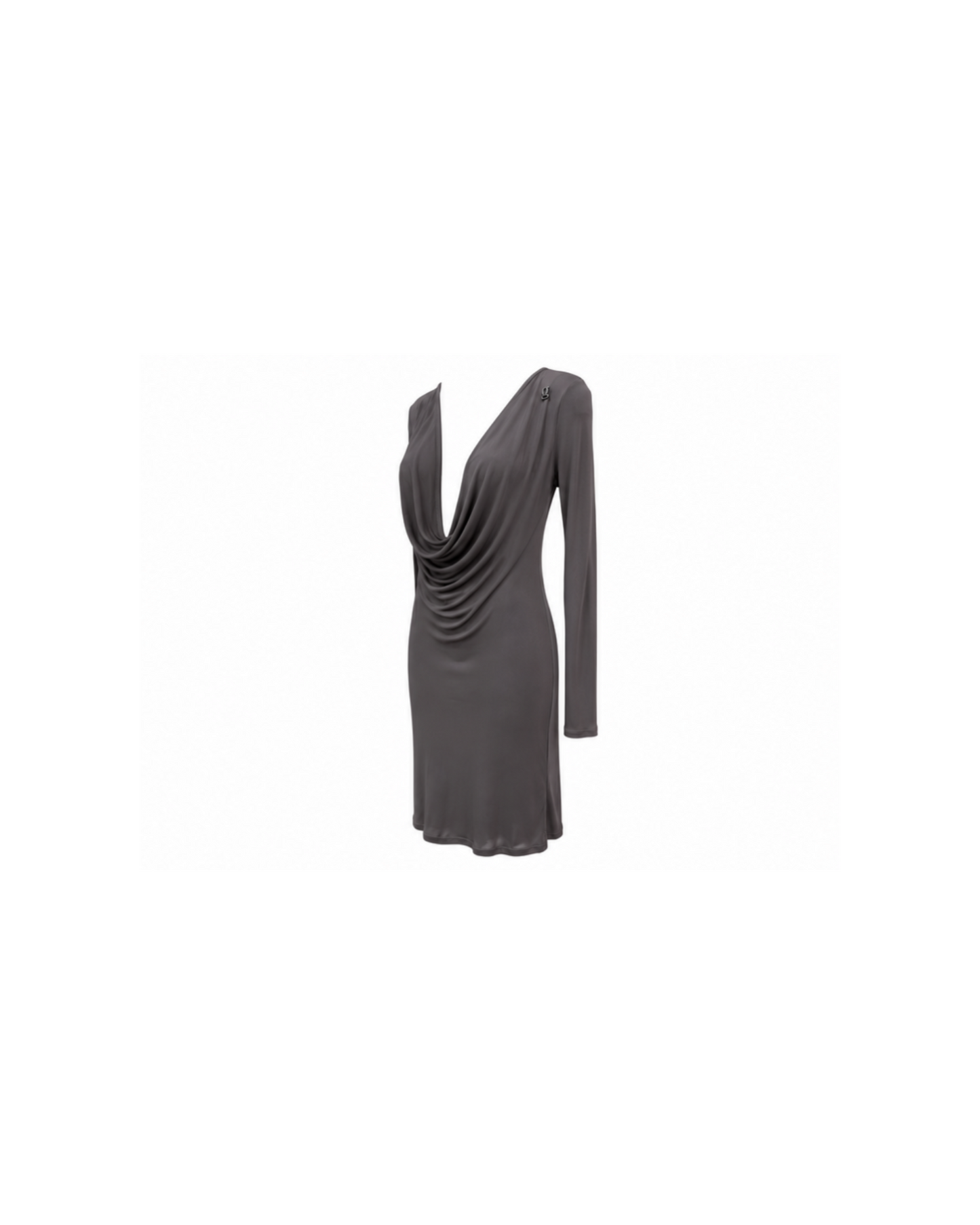 John Galliano Plunge Cowl Neck Bodycon Dress