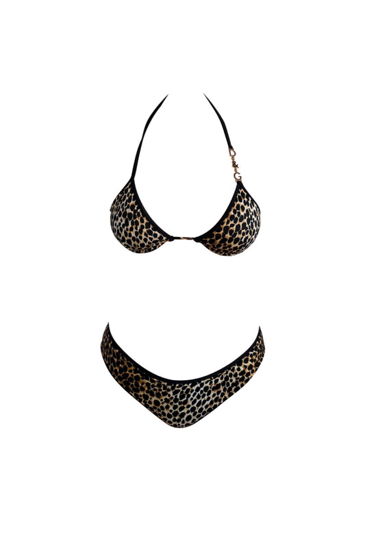 Dolce& Gabbana Leopard Print Bikini Sarong Set