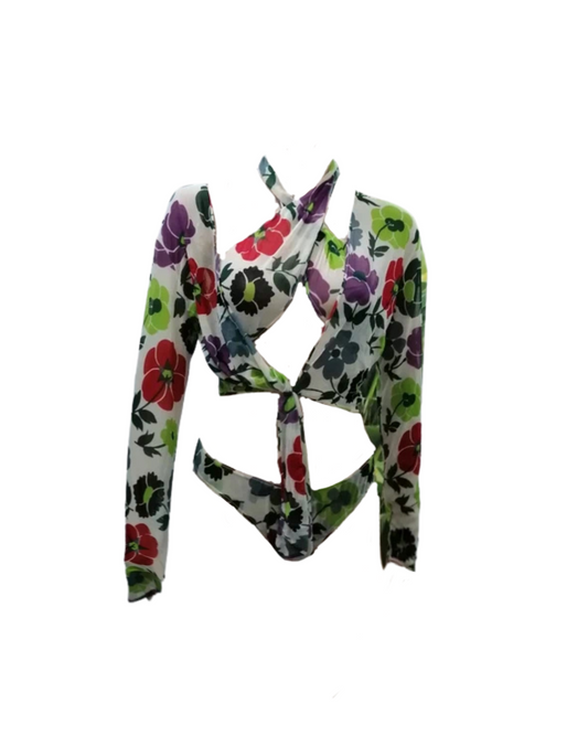 Christian Dior Floral Swimsuit with Blouse
