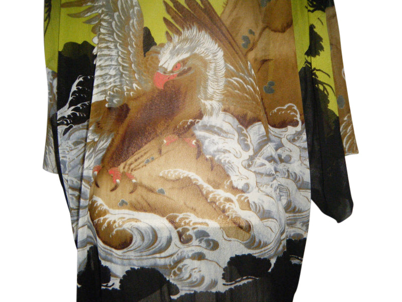 Jean Paul Gaultier Golden Eagle Mesh Kimono