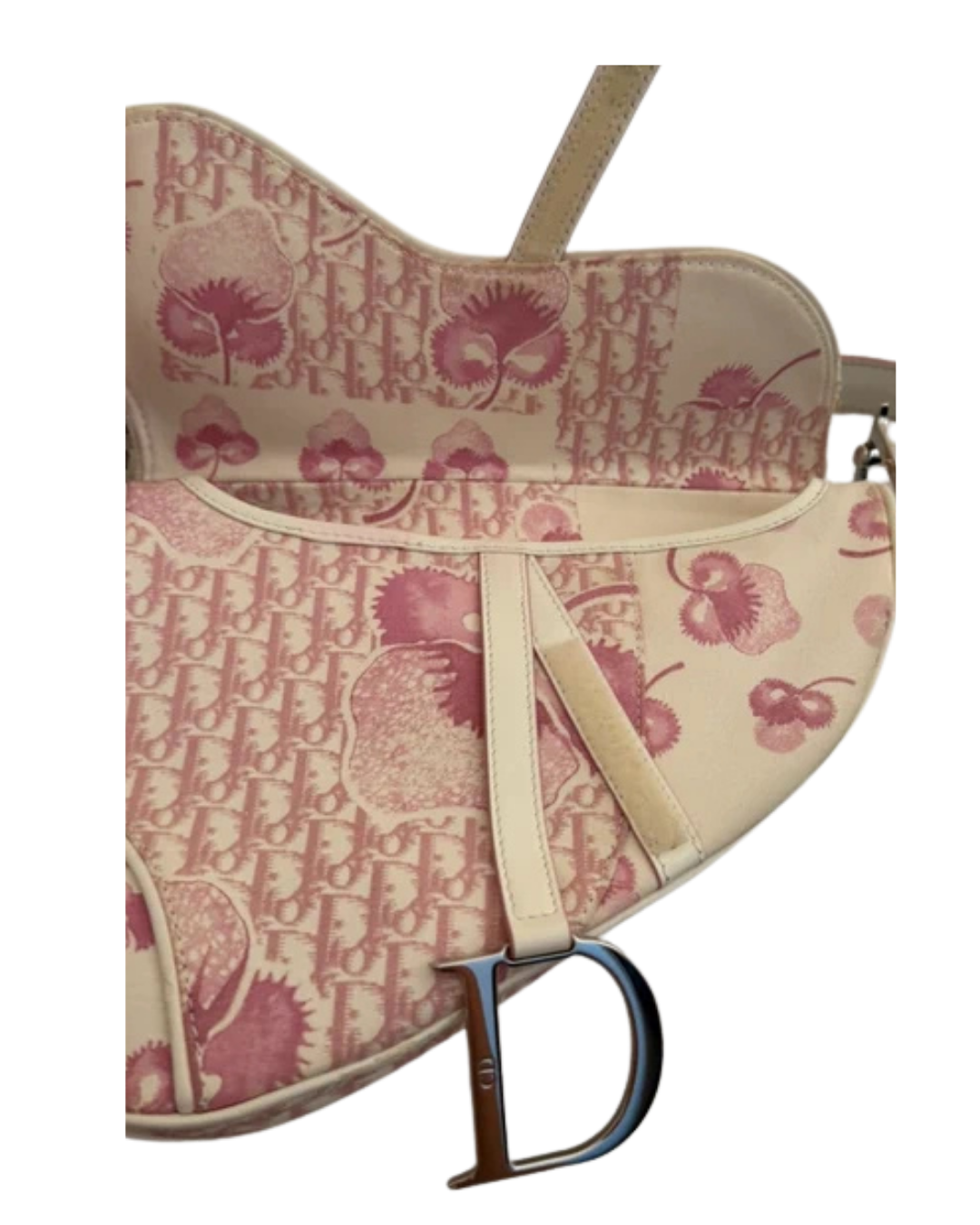 Christian Dior 2004 Cherry Blossom Pink Monogram Saddle Bag