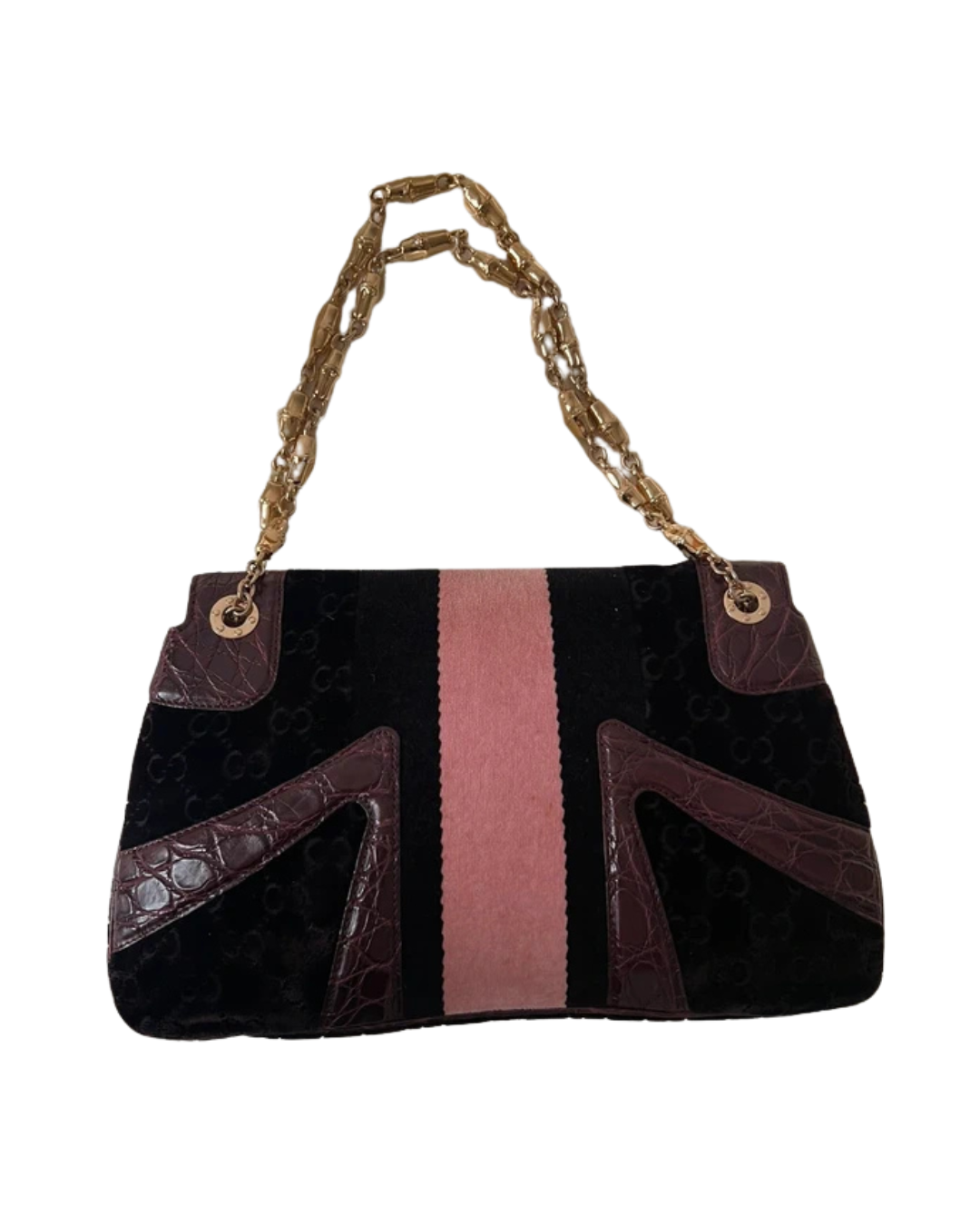 Gucci By Tom Ford Purple Dragon Crocodile Handbag