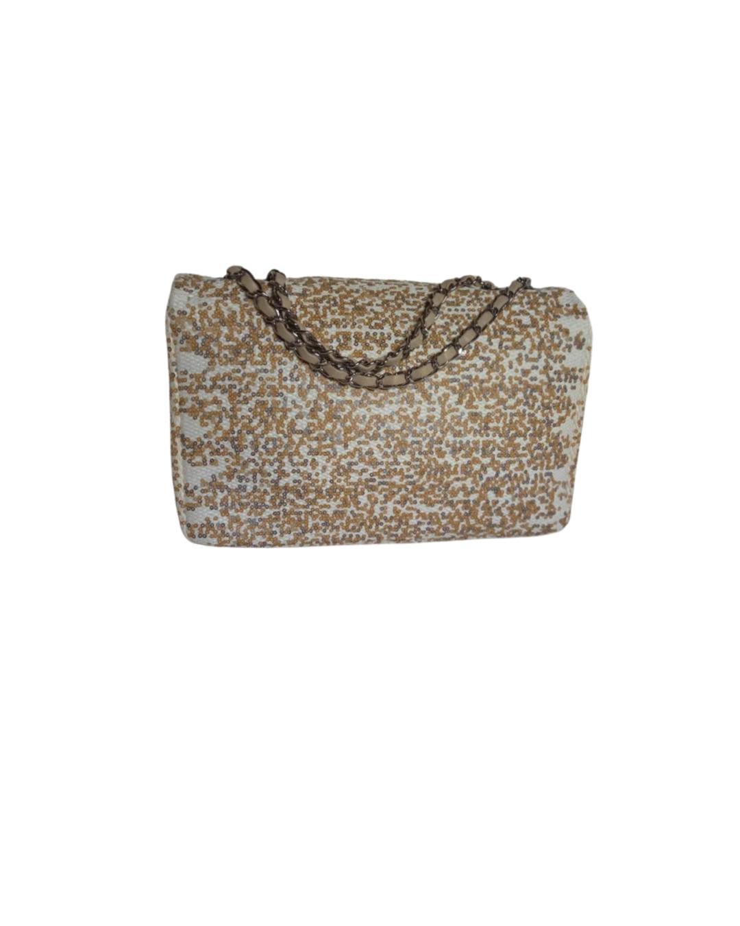 Chanel 2013 Jumbo Raffia Sequin Single Flap Bag