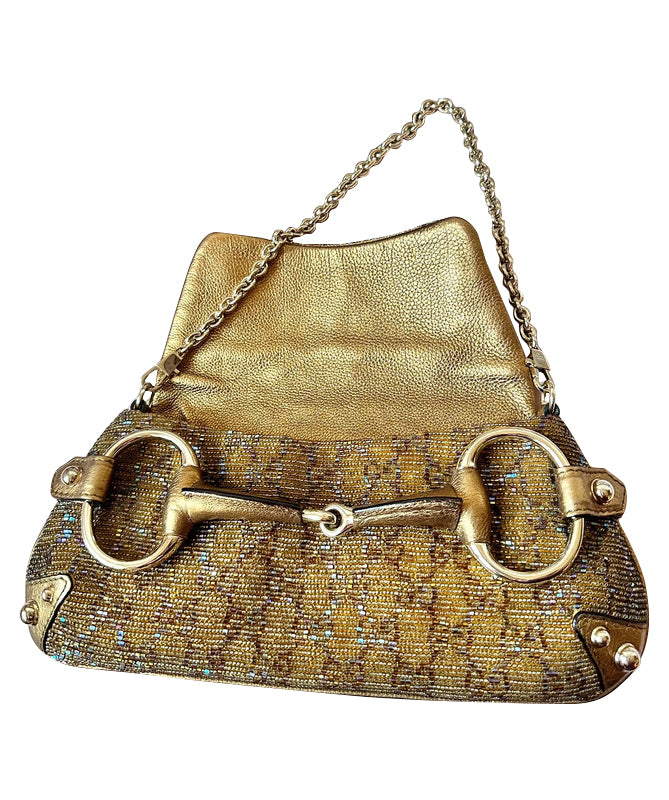 Gucci Embellished Horsebit Chain Handbag