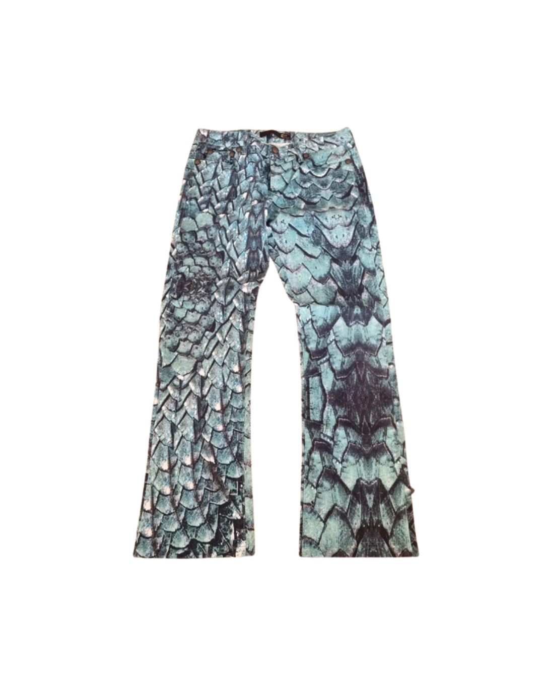 Robert Cavalli Fish Scale Turqoise Pants