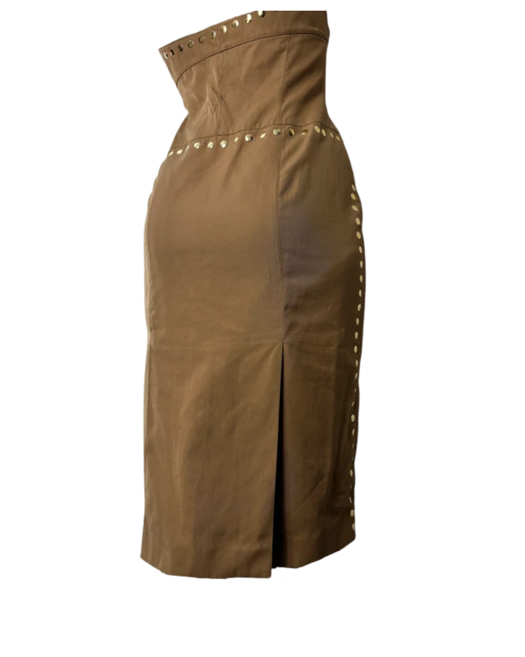 Thierry Mugler Studded Neck Halter Dress