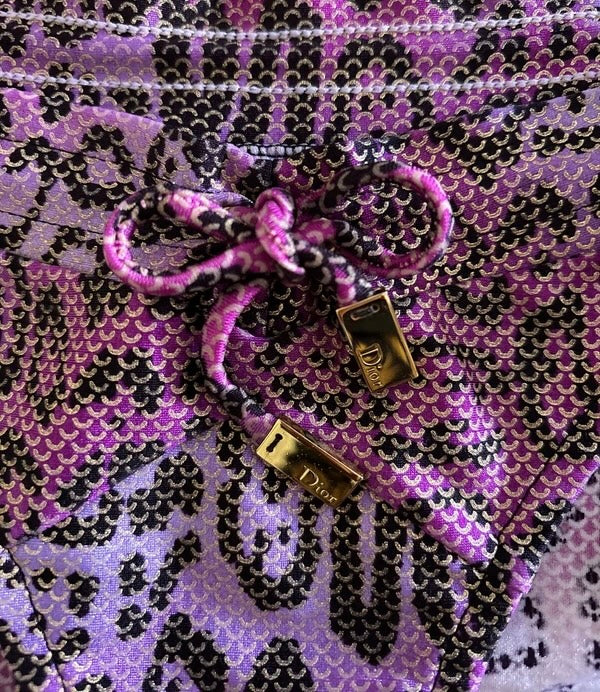 Christian Dior Purple Cheetah Print Bikini