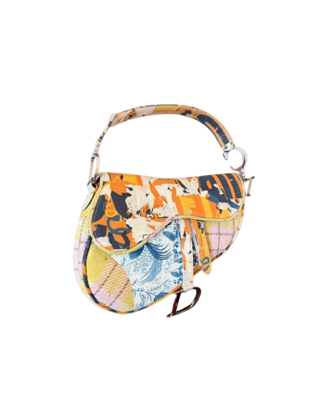 Christian Dior by John Galliano 2001 Orange Patchwork Saddle Bag