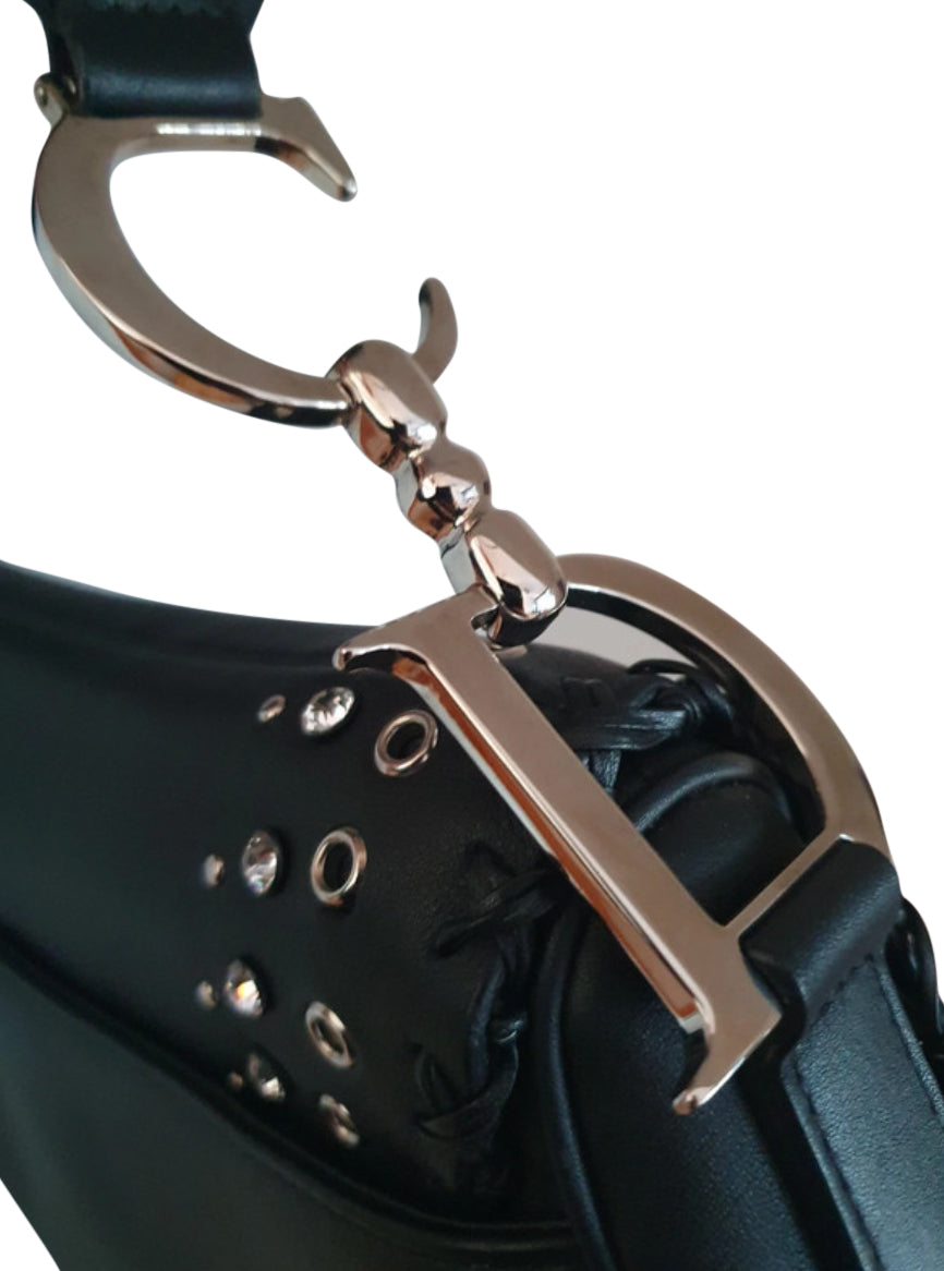 Christian Dior Crystal Studded Saddle Bag