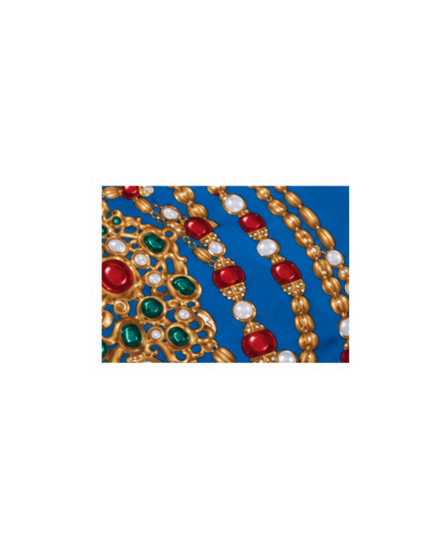 Chanel Blue Jewels Silk Scarf