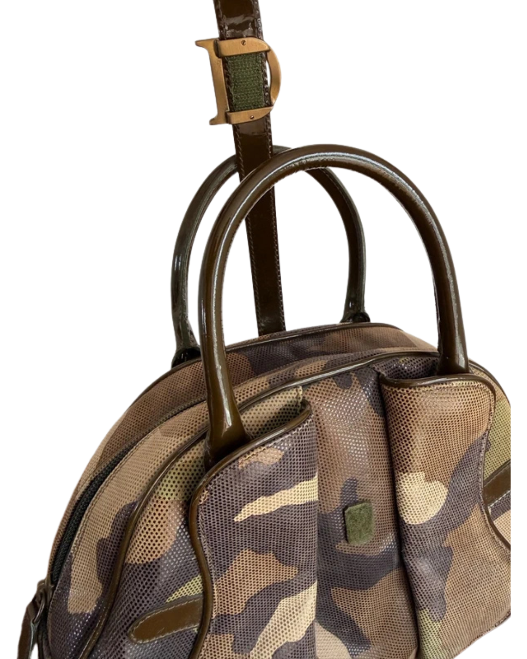 Christian Dior By John Galliano Saddle Bowler Camouflage Bag