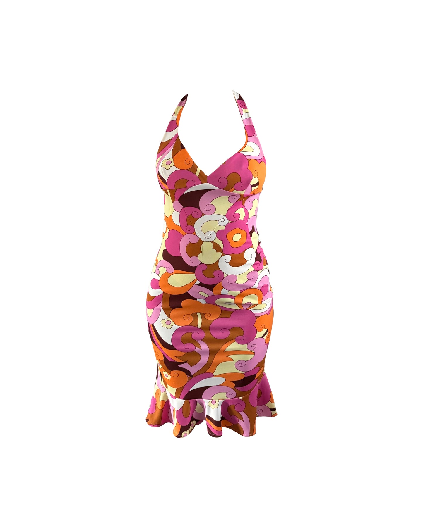 Dolce&Gabbana Floral Print Halter Midi Dress