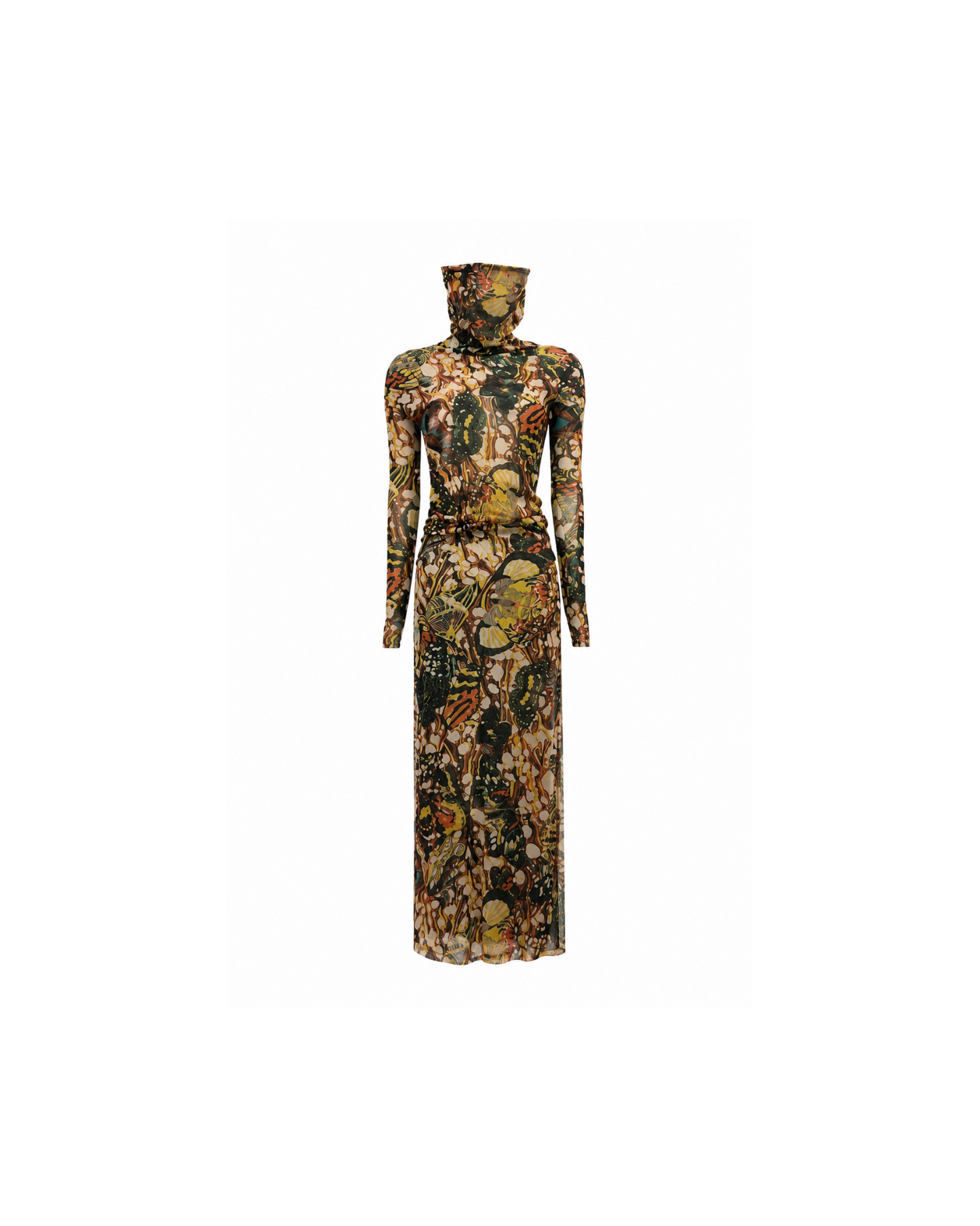 Jean Paul Gaultier 2003 Butterfly Mesh Skirt and Top Set