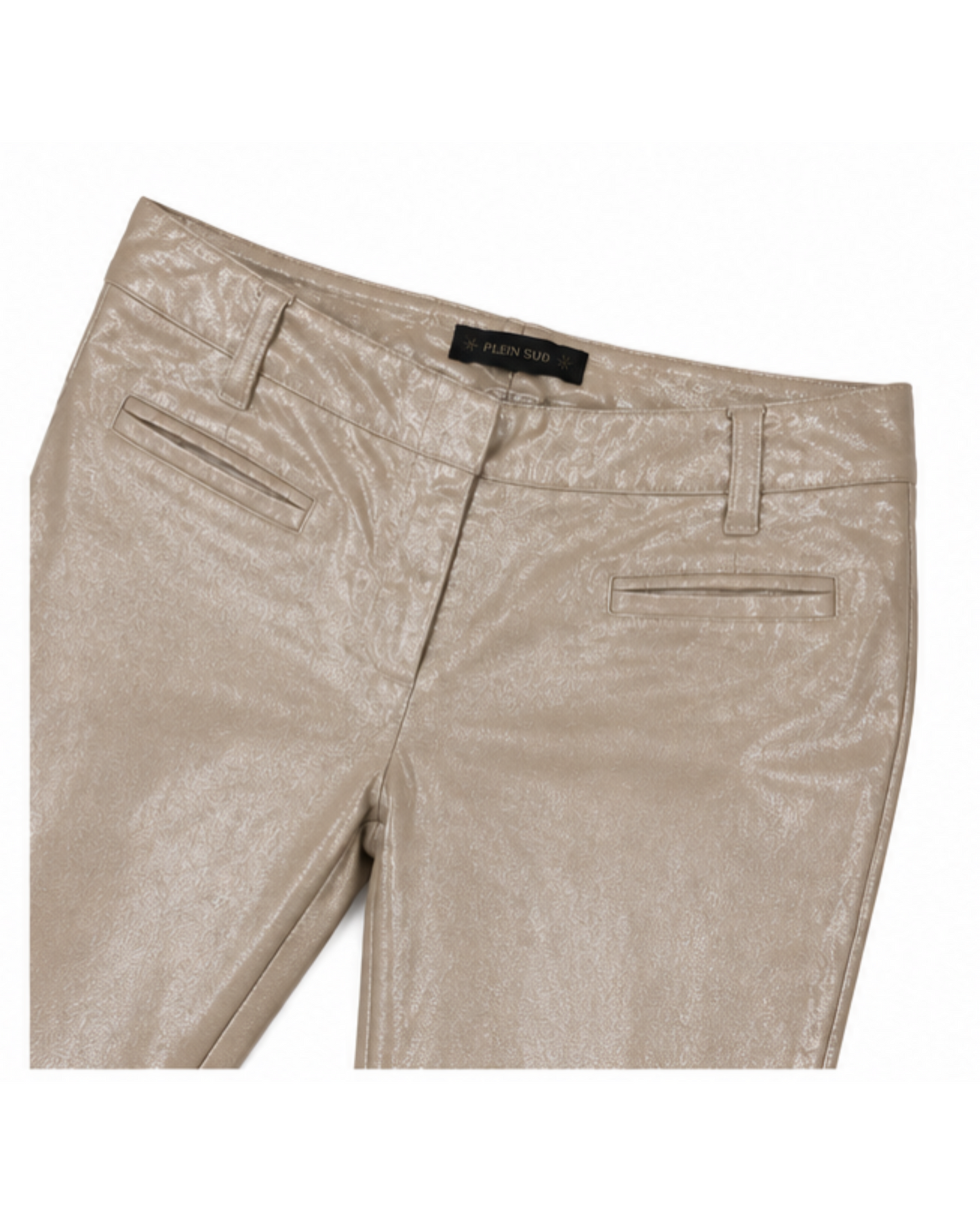 Plein Sud Pearl Leather Capri Pants