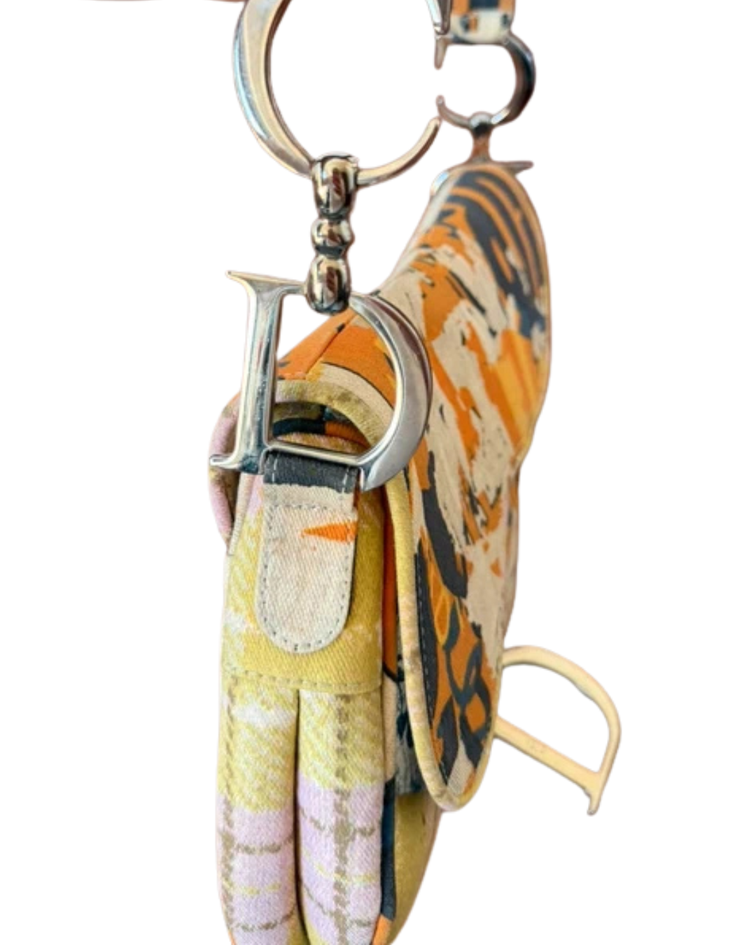 Christian Dior by John Galliano 2001 Orange Patchwork Saddle Bag