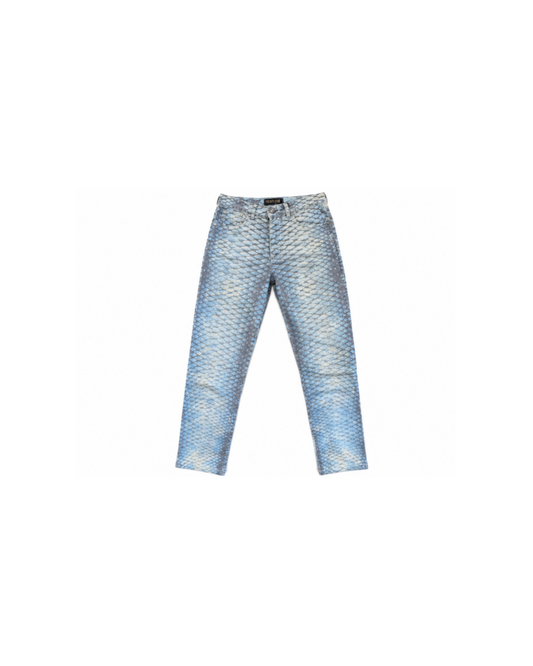 Roberto Cavalli Baby Blue Fish Scale Pants