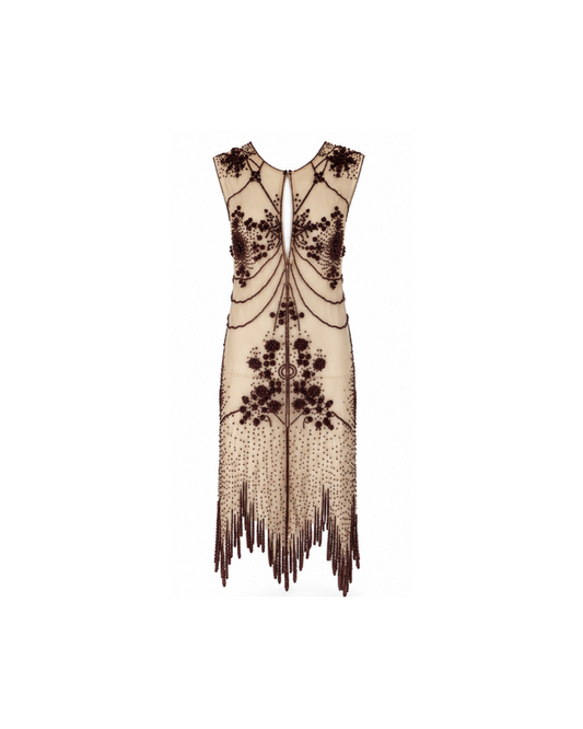 Jean Paul Gaultier Wooden Beads Embroidery Dress