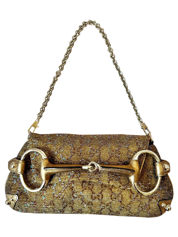 Gucci Embellished Horsebit Chain Handbag