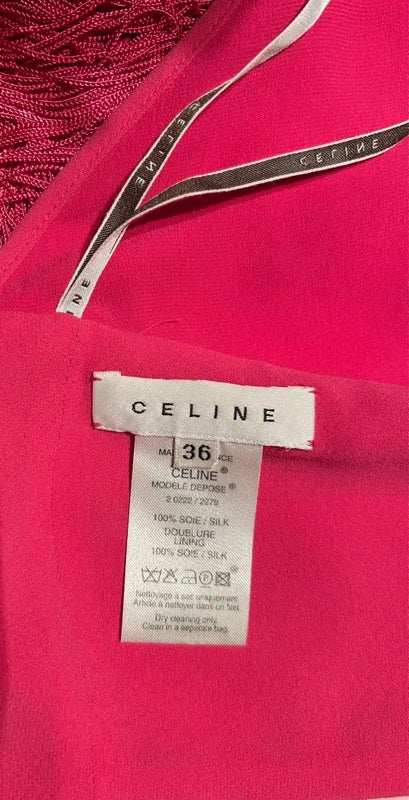 Celine 2004 Fringe Wrap Neckhalter Top