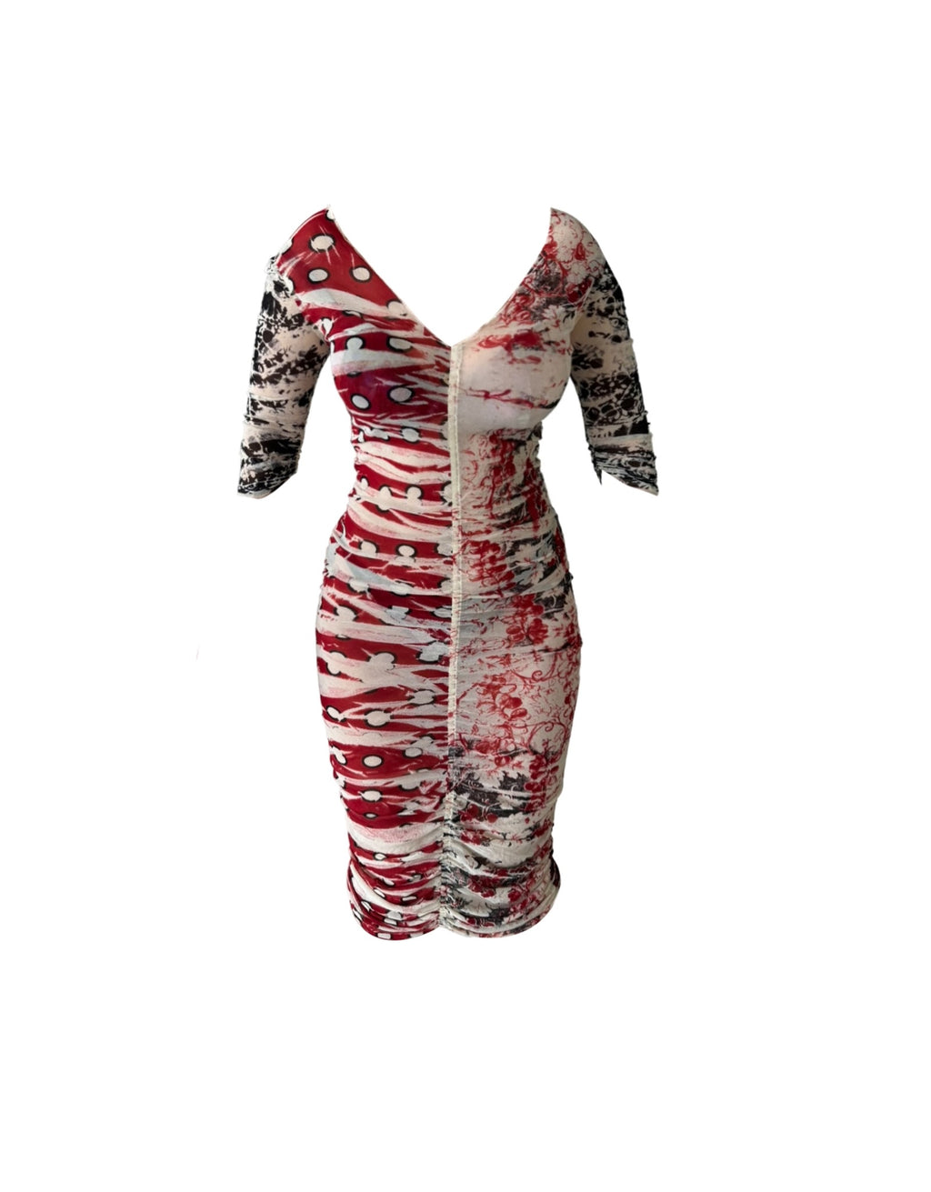 Jean Paul Gaultier Soleil Mesh Ruched Dress