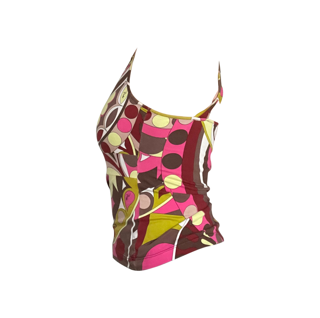 Emilio Pucci Multicolor Criss Cross Back Top