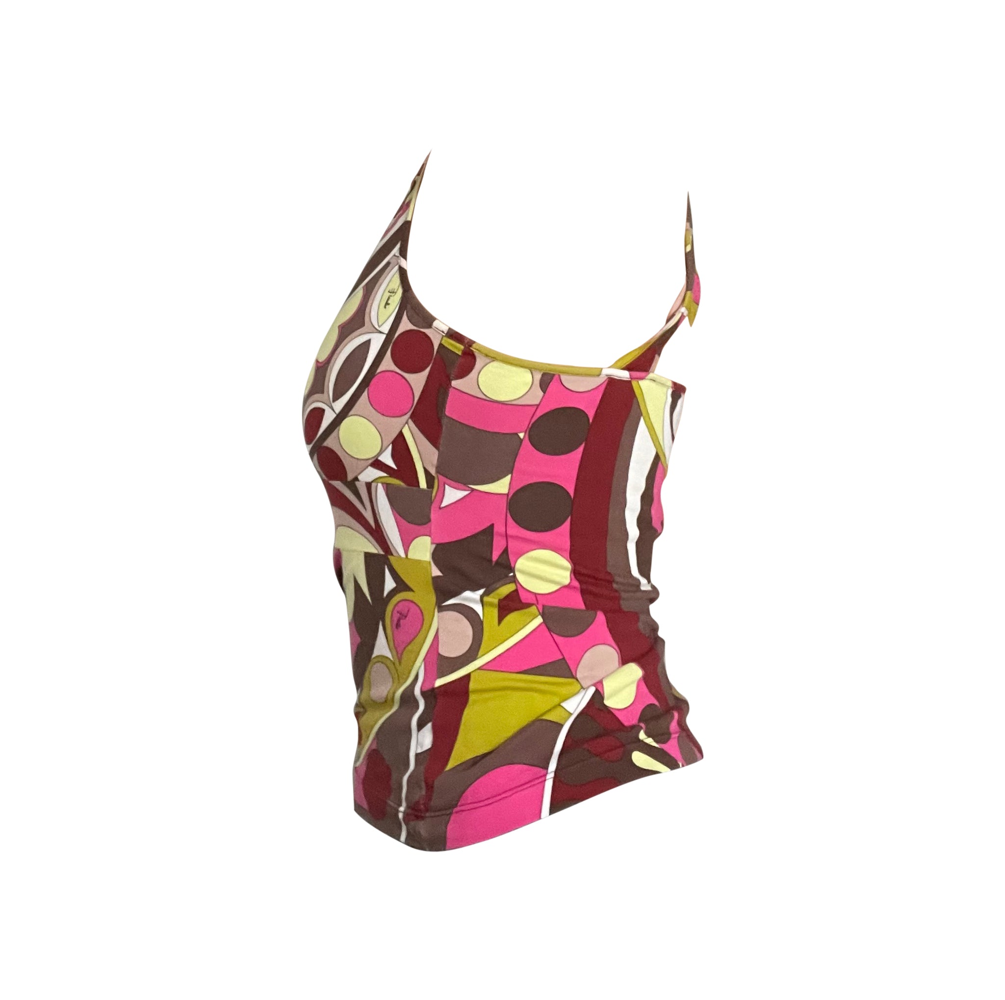 Emilio Pucci Multicolor Criss Cross Back Top