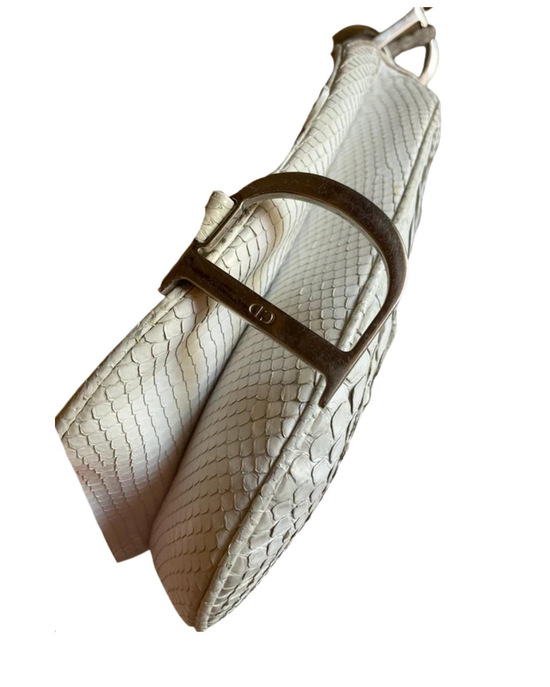 Christian Dior White Python Saddle Bag