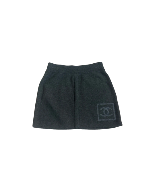 Chanel Wool Mini Logo Skirt