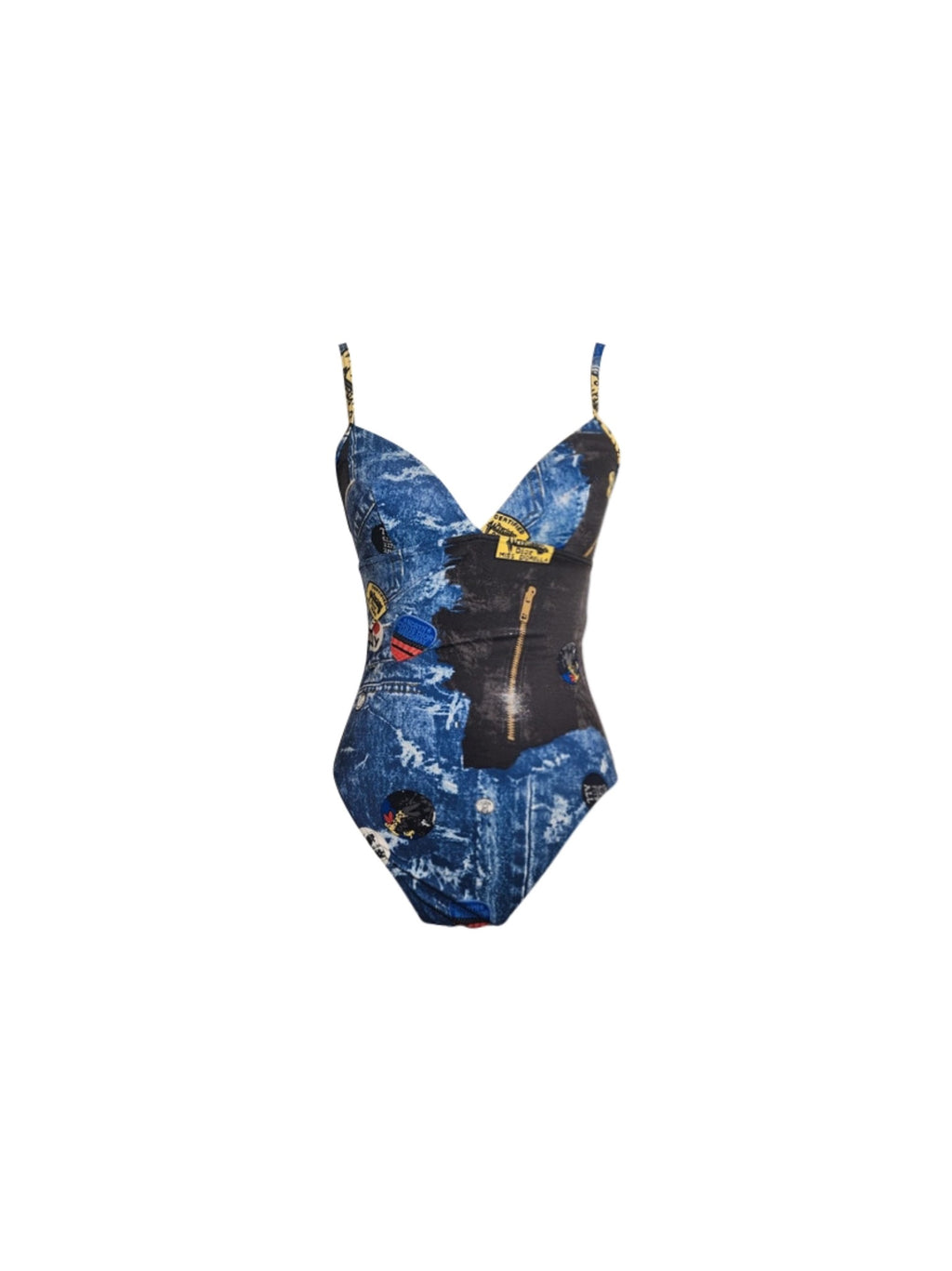 Christian Dior By John Galliano Denim Print Swimsuit