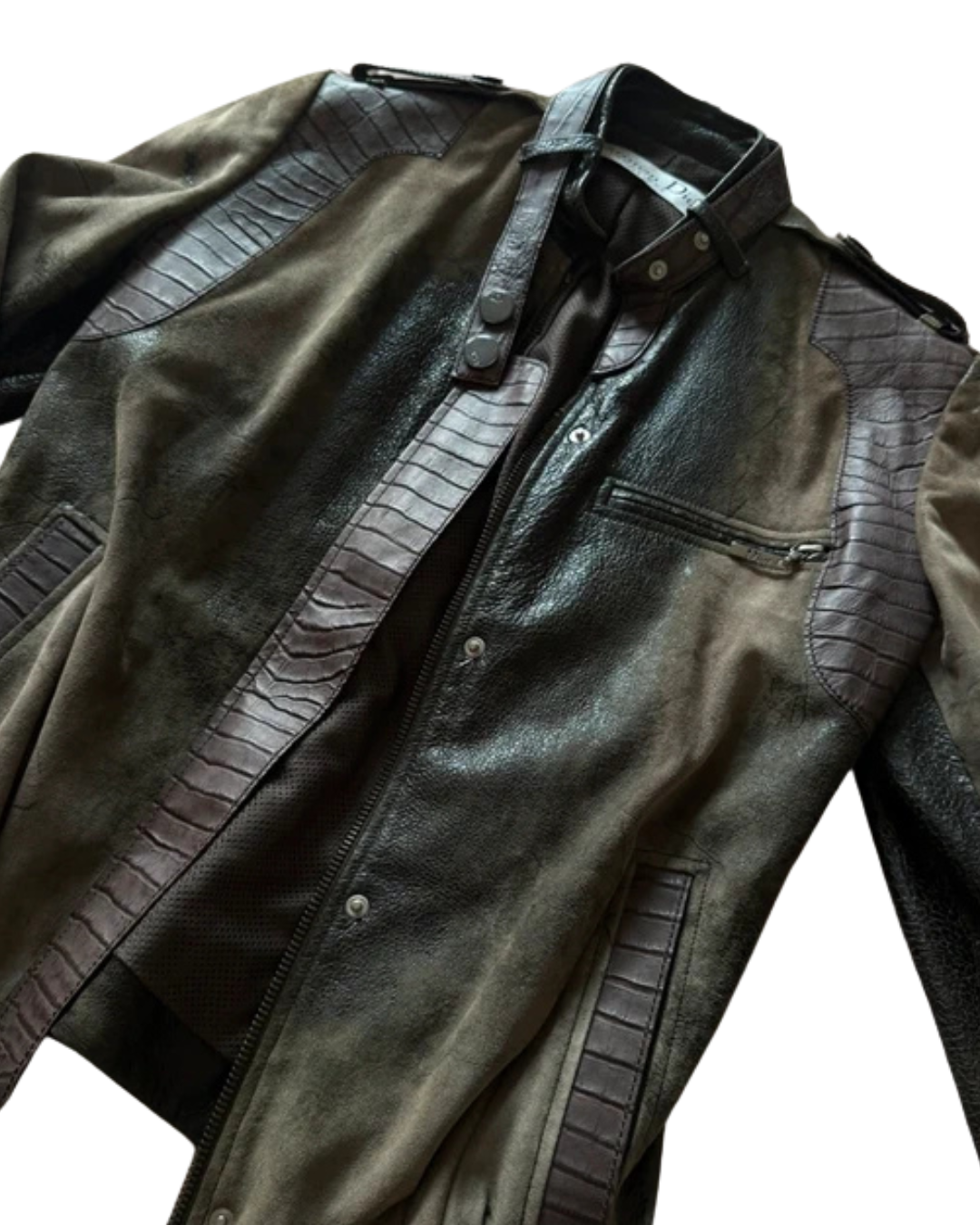 Christian Dior By John Galliano 2006 Crocodile Embossed Leather Jacket