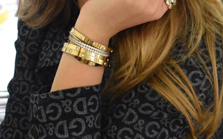 18K GOLD PLATED TENNIS BRACELET SET