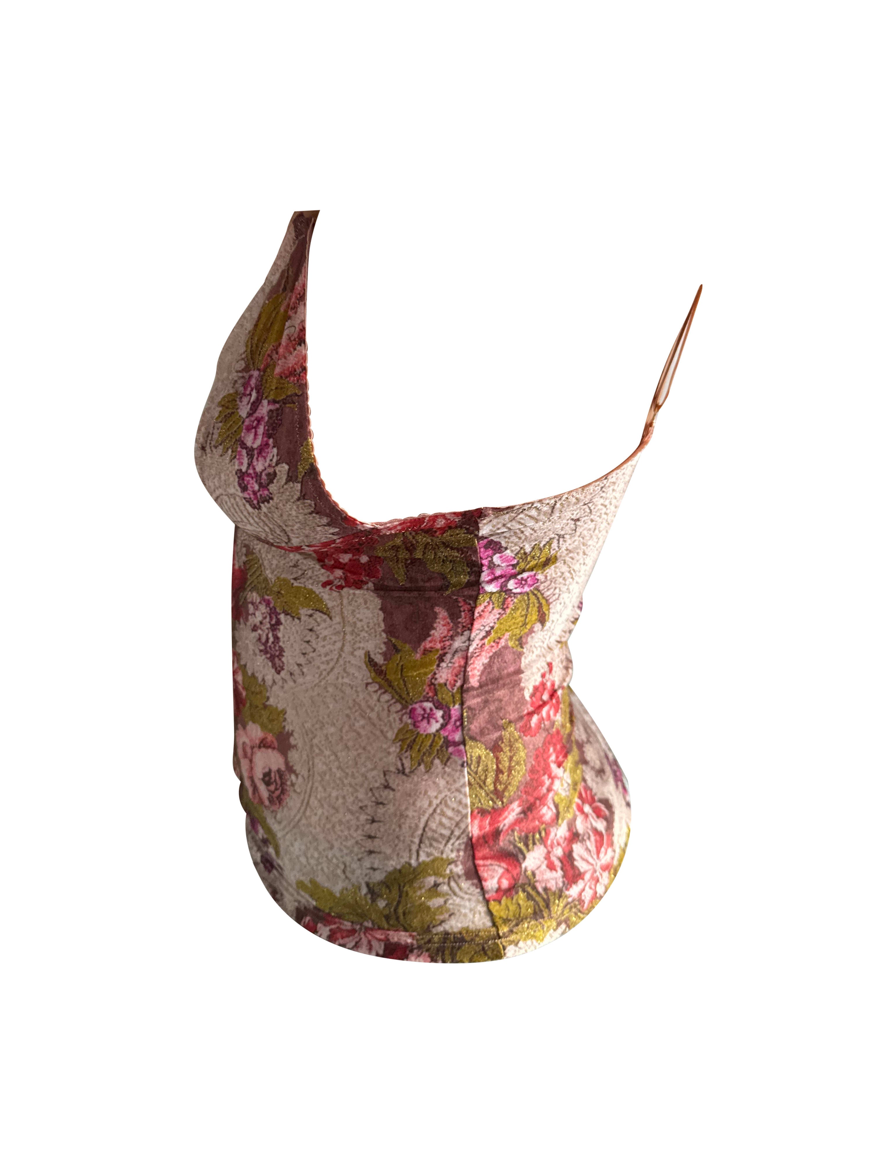 Roberto Cavalli Glitter Flower Print Cami Tank Top