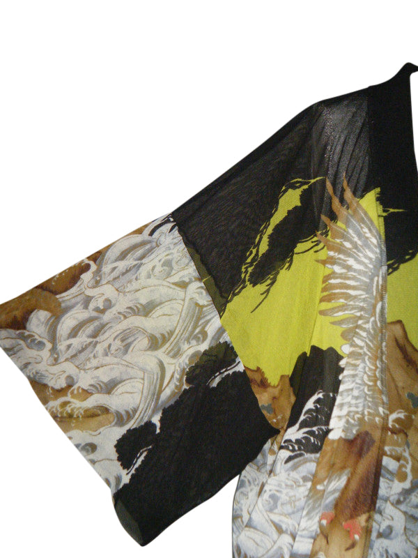 Jean Paul Gaultier Golden Eagle Mesh Kimono