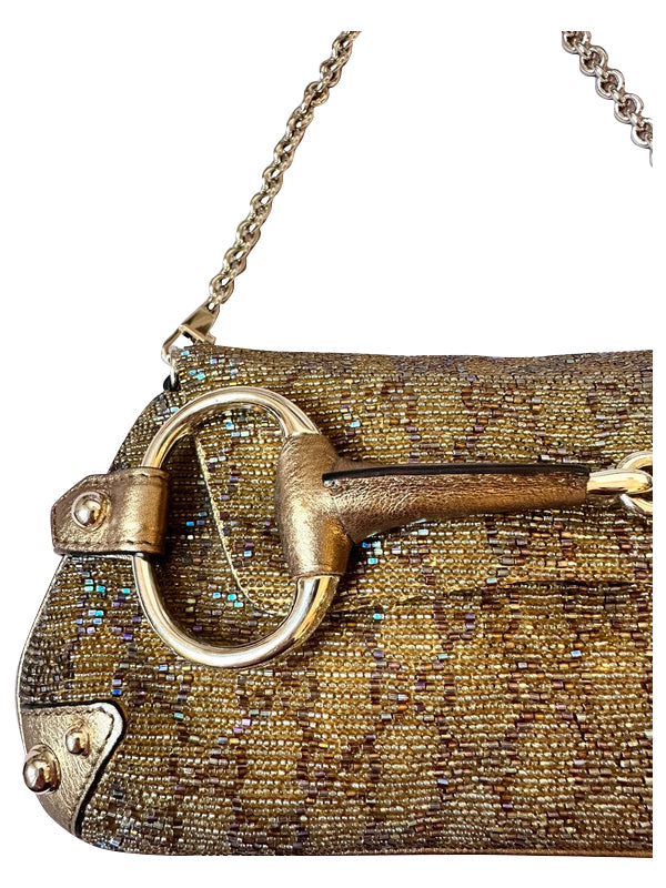 Gucci Embellished Horsebit Chain Handbag