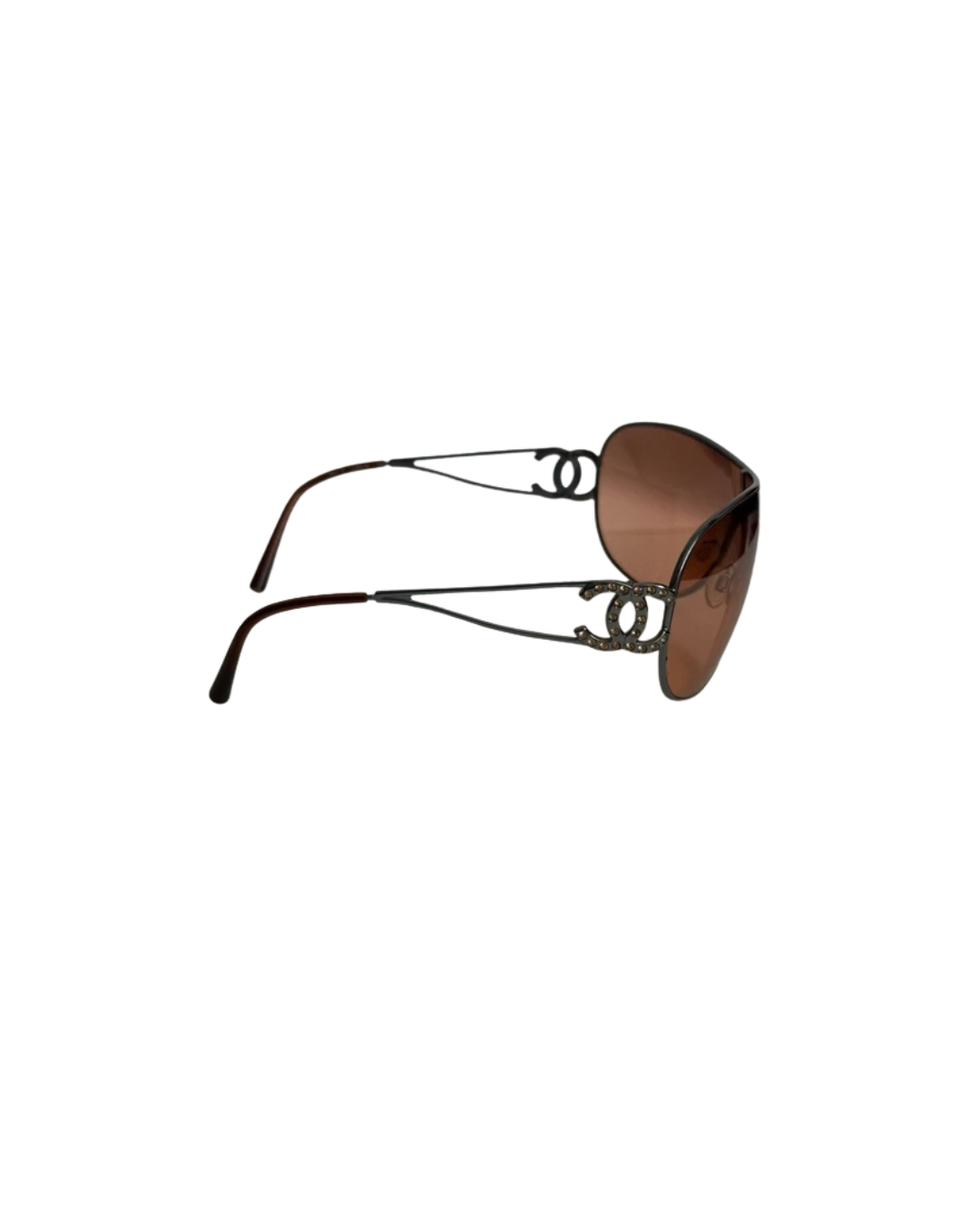 Chanel Crystal Logo Aviator Sunglasses