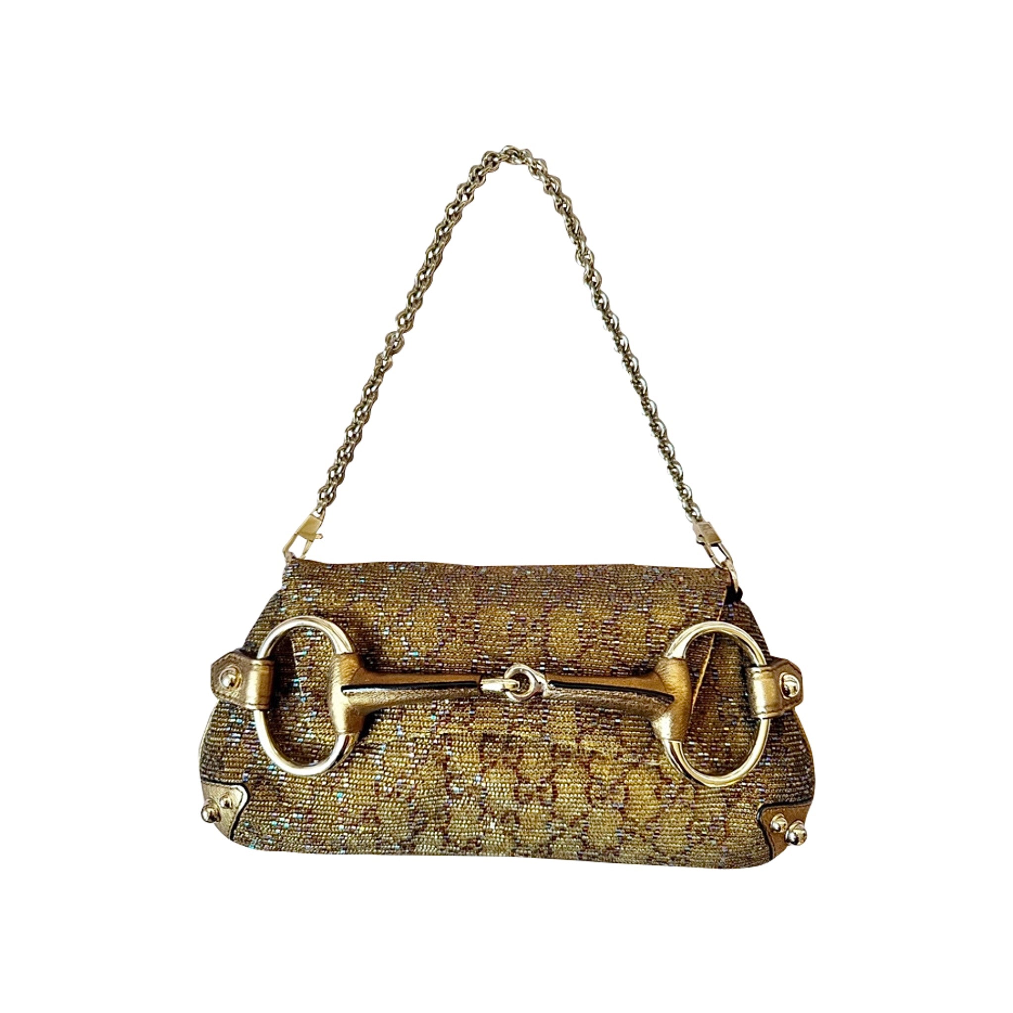 Gucci Embellished Horsebit Chain Handbag