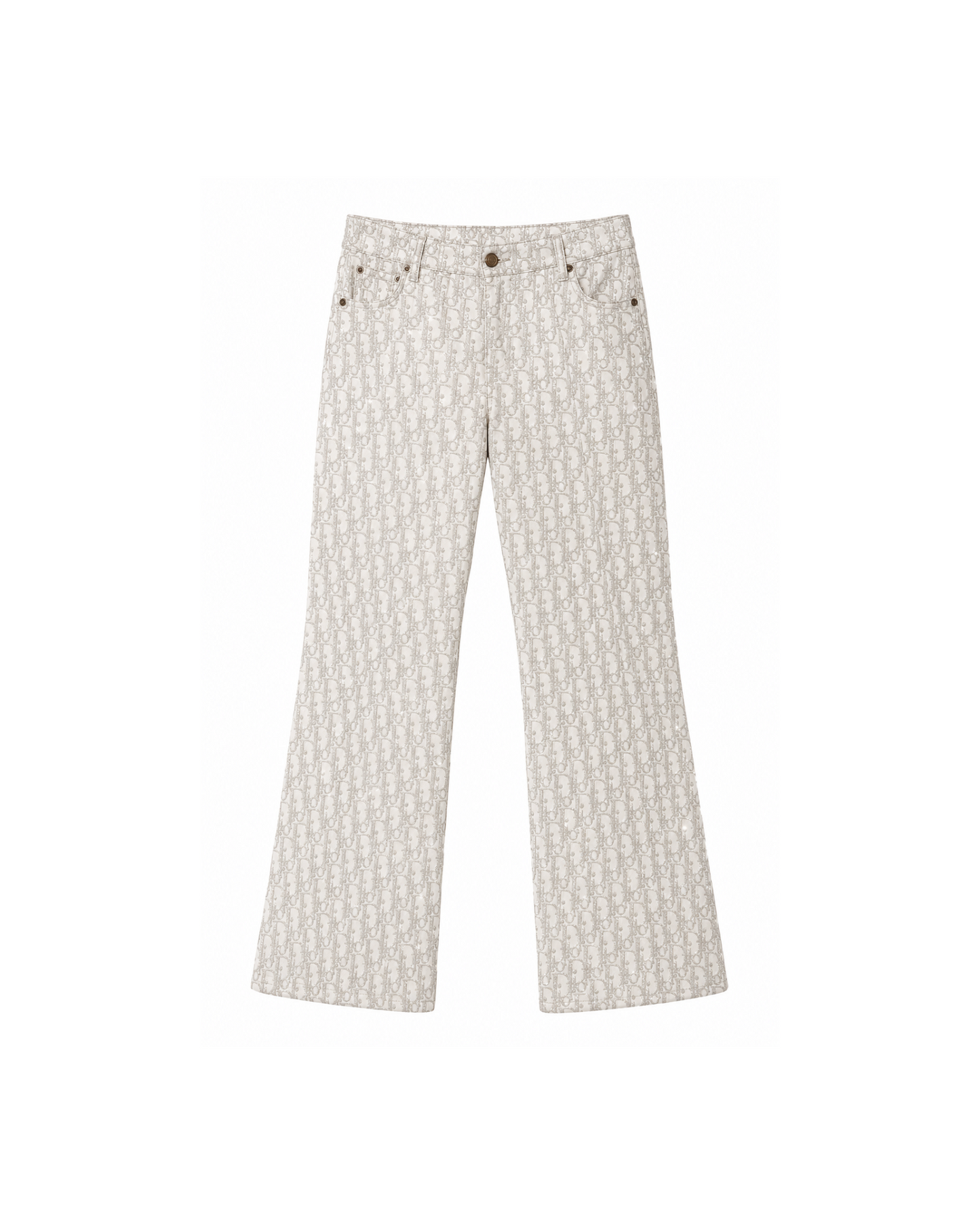 Christian Dior Gold Glitter Monogram Pants