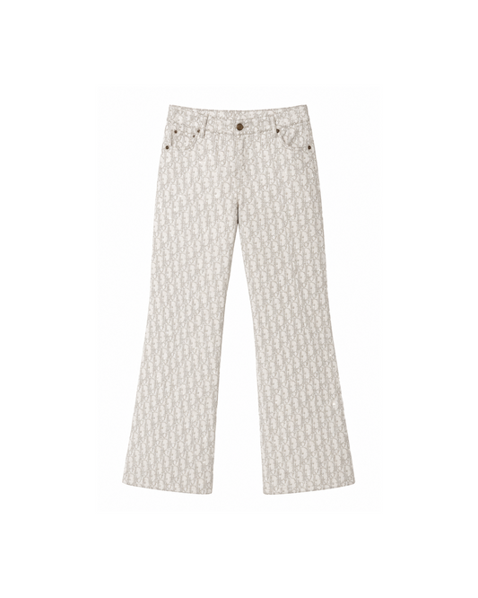 Christian Dior Gold Glitter Monogram Pants