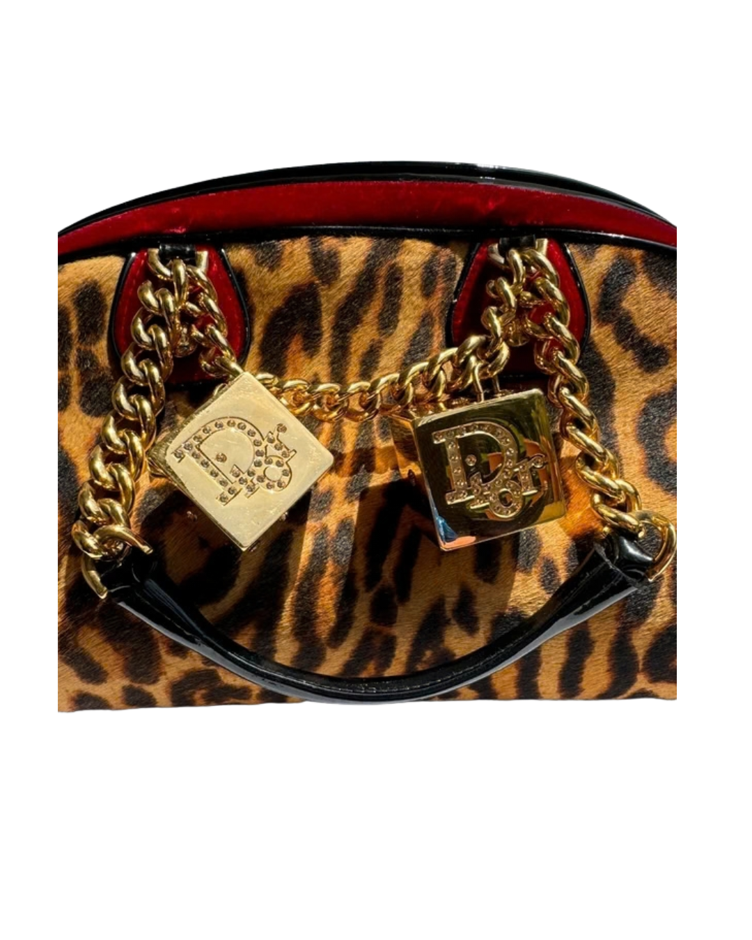 Christian Dior by John Galliano 2004 Cheetah Gambler Dice Bowler Bag