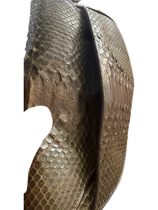 Christian Dior Green Python Saddle Bag