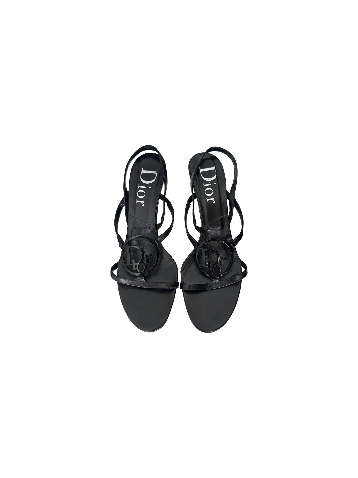 Christian Dior Logo Strap Kitten Heels
