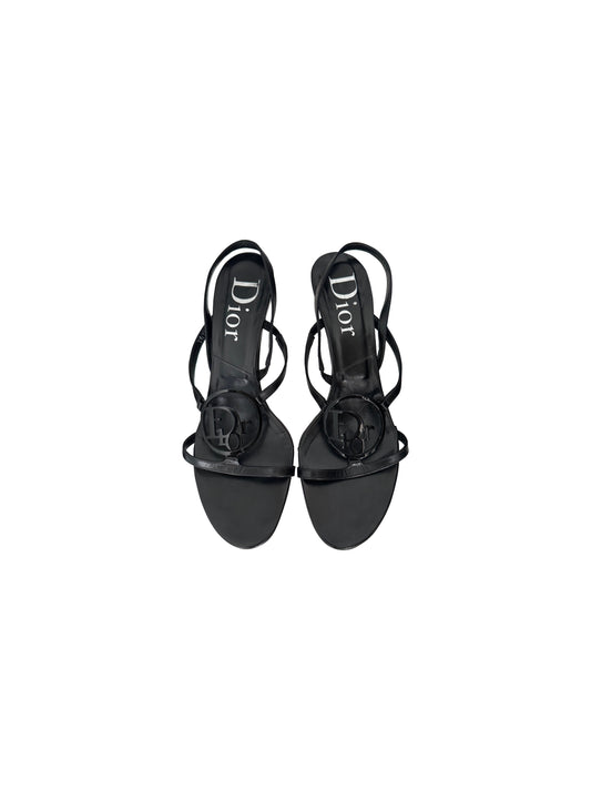 Christian Dior Logo Strap Kitten Heels