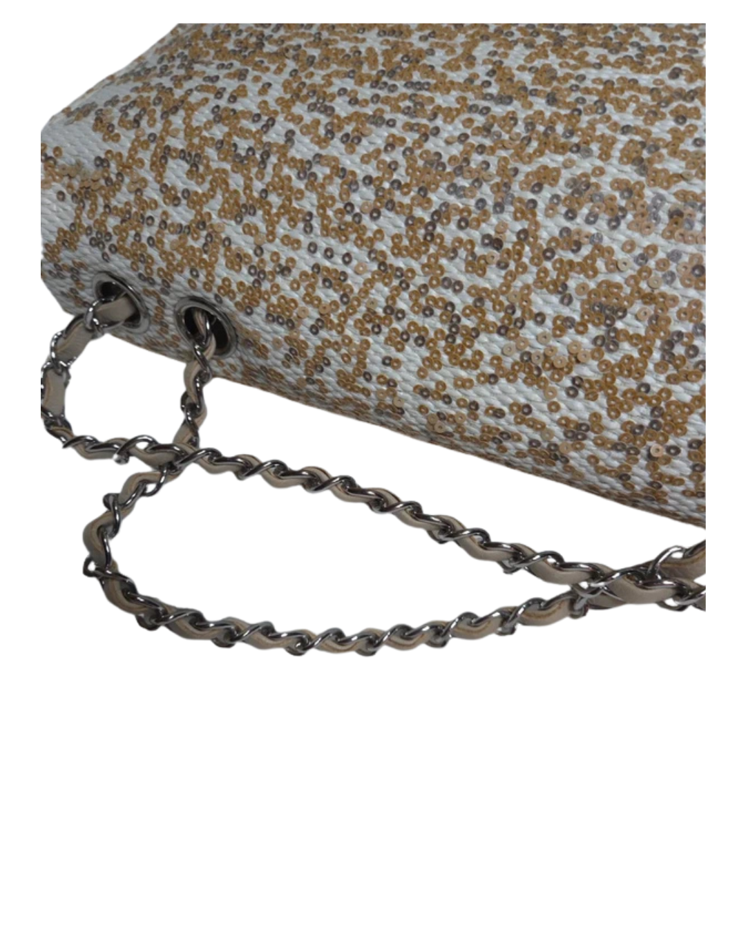 Chanel 2013 Jumbo Raffia Sequin Single Flap Bag