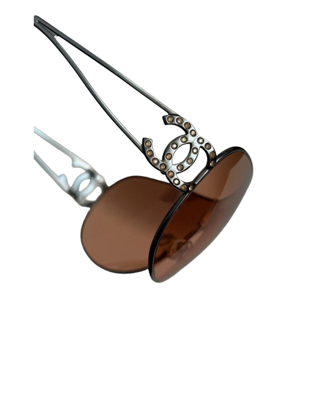 Chanel Crystal Logo Aviator Sunglasses