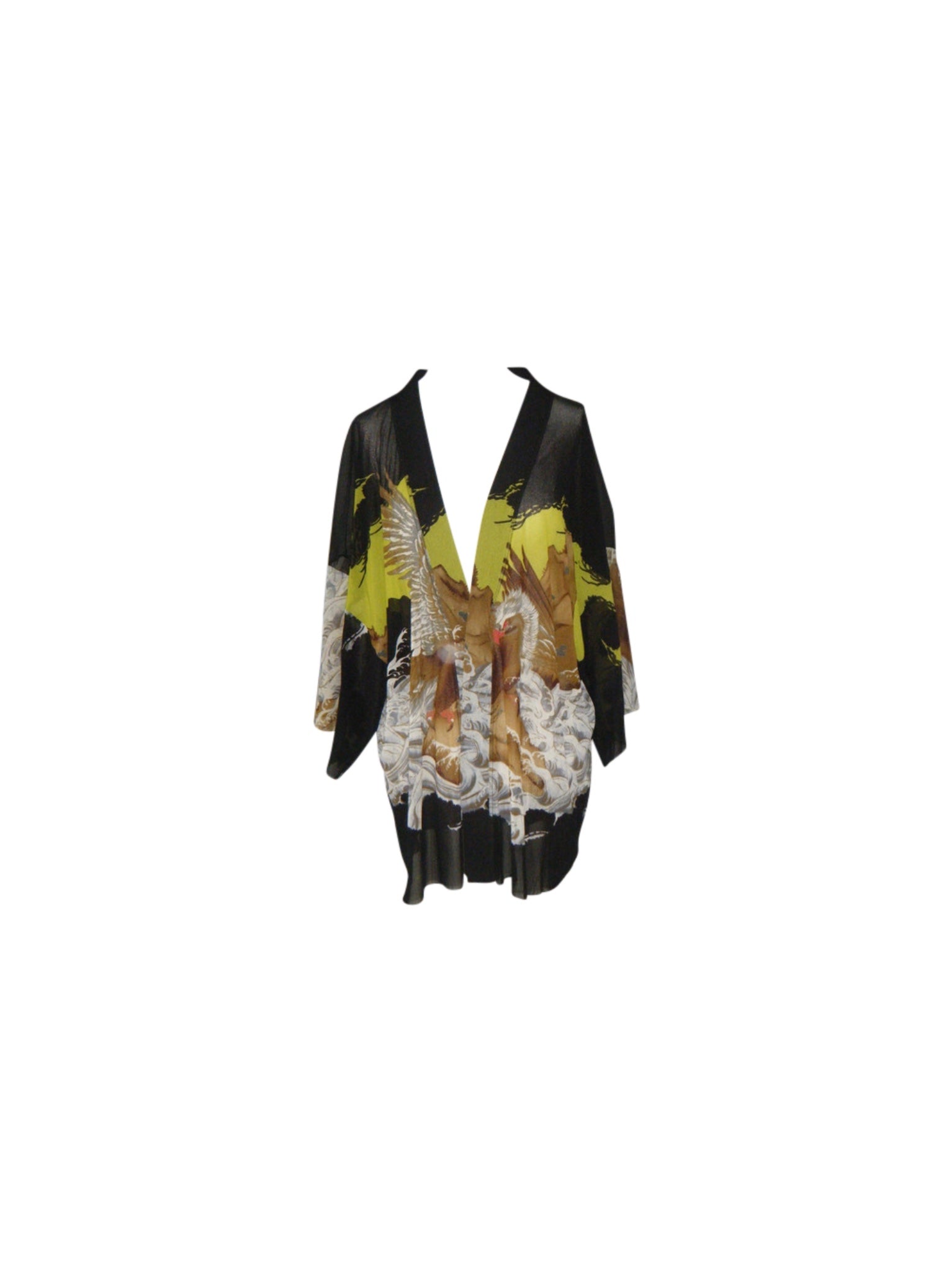 Jean Paul Gaultier Golden Eagle Mesh Kimono