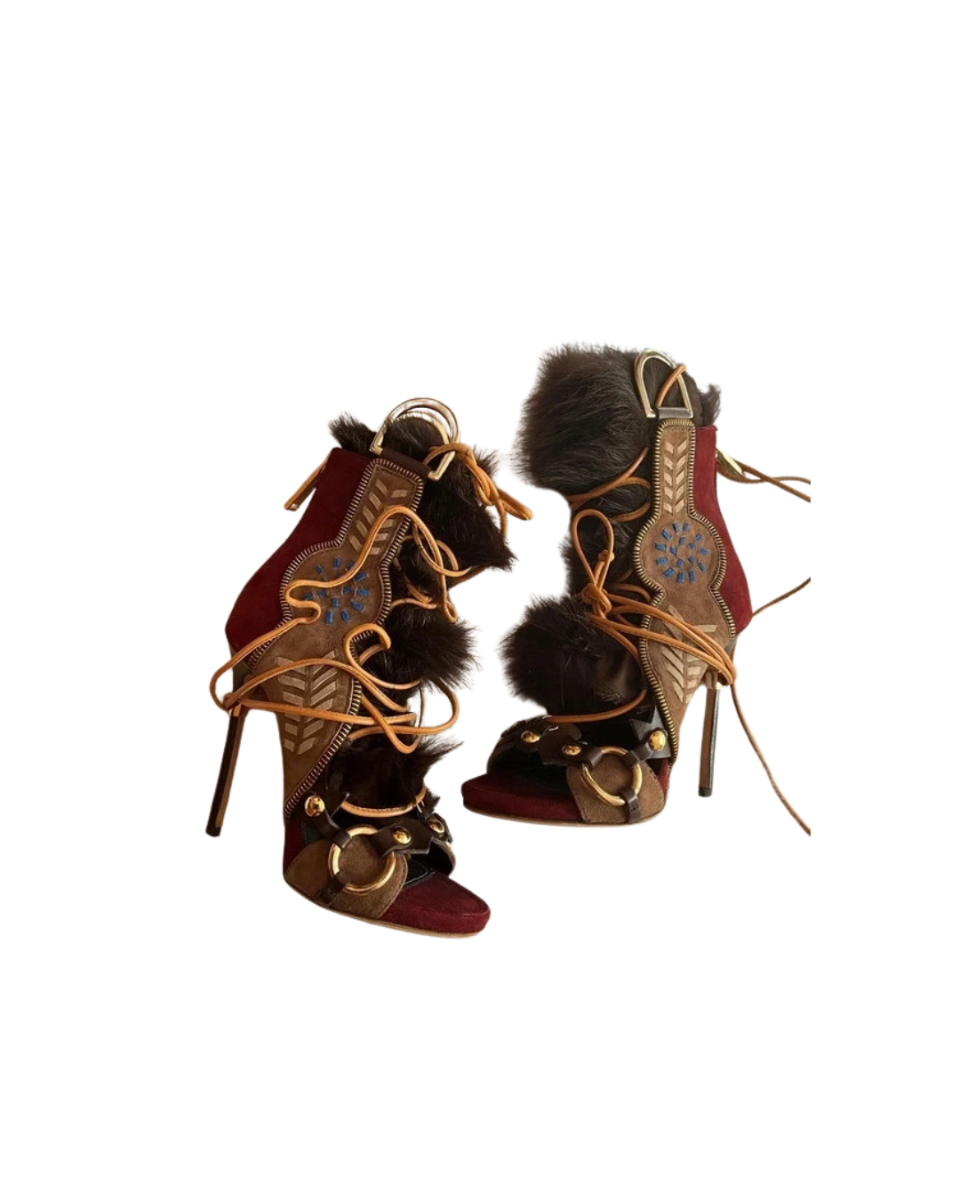 Dsquared2 Gladiator Fur High Heels
