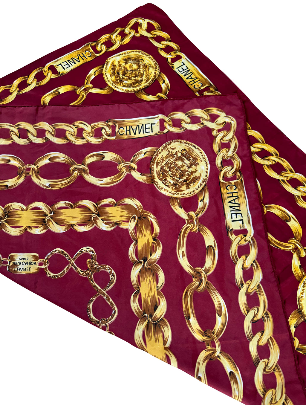 Chanel Cambon Chain Silk Scarf
